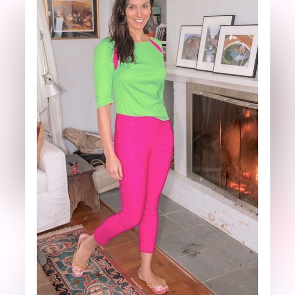 Gretchen Scott Designs Jersey Tee Topper
Green/Pink Sz Small Preppy Resortwear - Picture 8 of 8